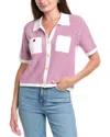 St John St. John Vichy Knit Cardigan In Blue
