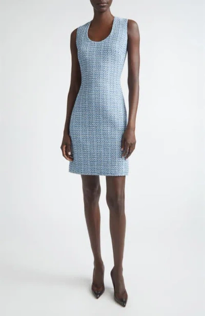 St John St. John Vilette Tweed Shift Dress In Blue