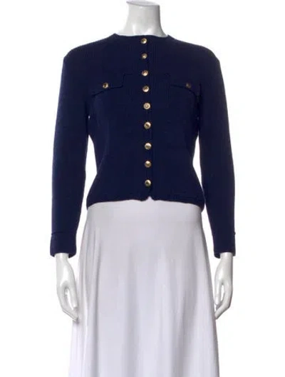 Pre-owned St John Vintage Crew Neck Sweater In Blue