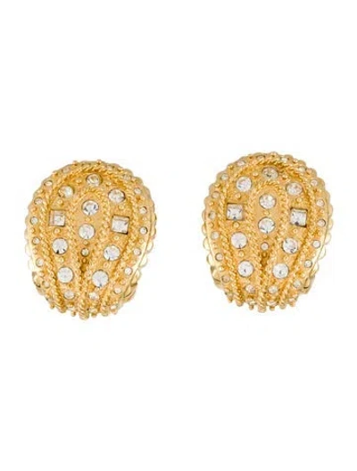 Pre-owned St John Vintage Crystal Clip-on Earrings In Multi