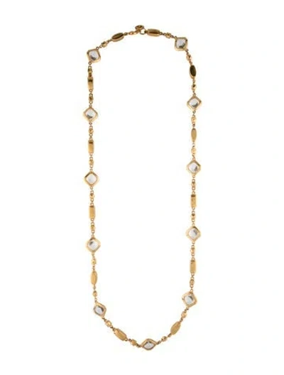 Pre-owned St John Vintage Crystal Station Necklace, 38" In White