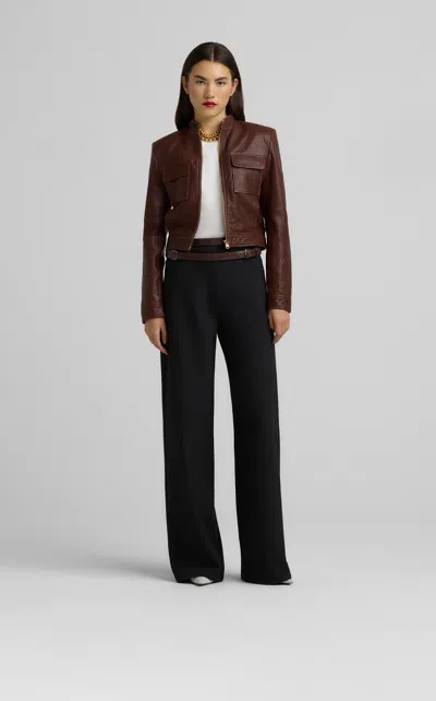 St John Vintage Edge Leather Jacket In Rdwd