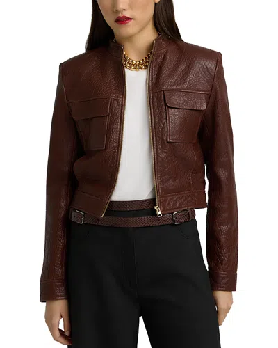 St John Vintage Edge Leather Jacket In Rdwd