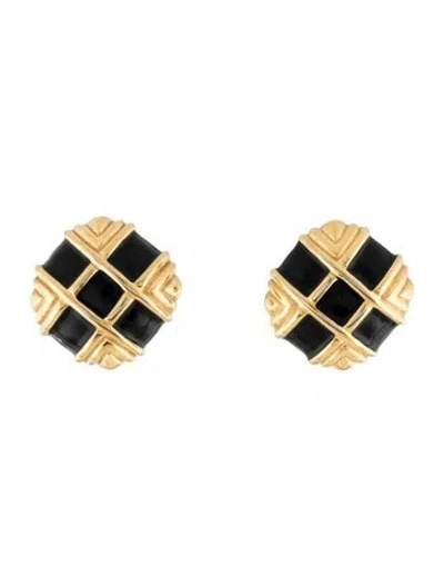 Pre-owned St John Vintage Enamel Clip-on Earrings In Multi