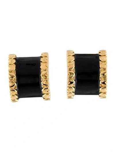 Pre-owned St John Vintage Enamel Clip-on Earrings In Multicolor
