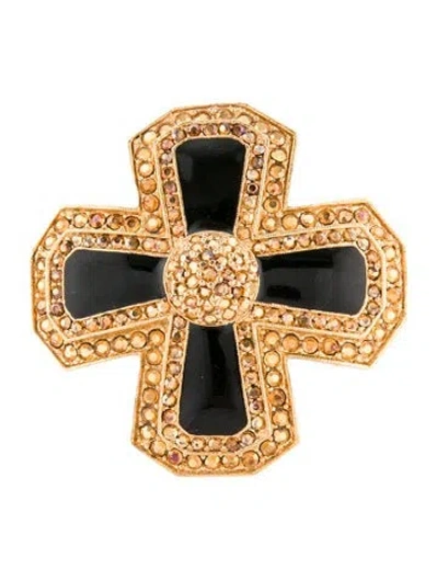 Pre-owned St John Vintage Enamel Pin Brooch In Multi