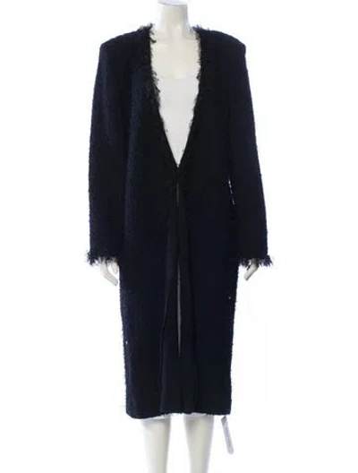 Pre-owned St John Vintage Faux Fur Coat In Blue