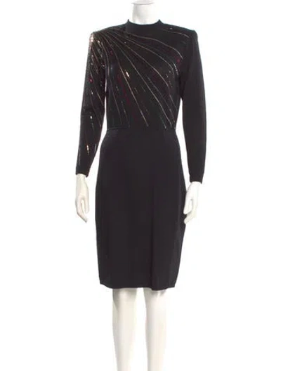 Pre-owned St John Vintage Knee-length Dress In Black