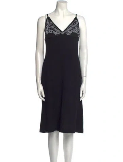 Pre-owned St John Vintage Knee-length Dress In Black