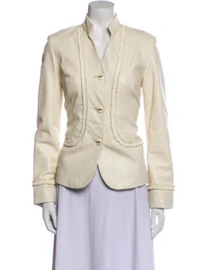 Pre-owned St John Vintage Leather Jacket In Neutral