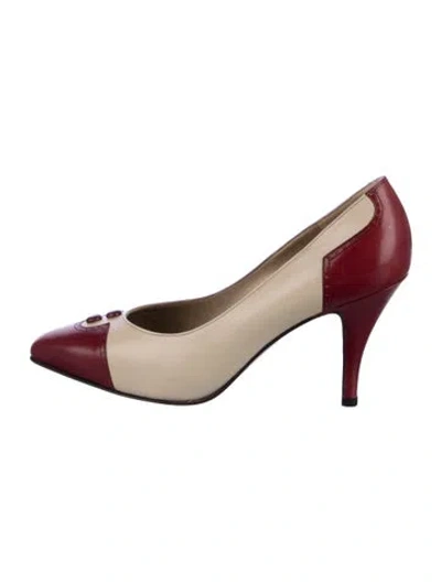 Pre-owned St John Vintage Leather Pumps In Neutral