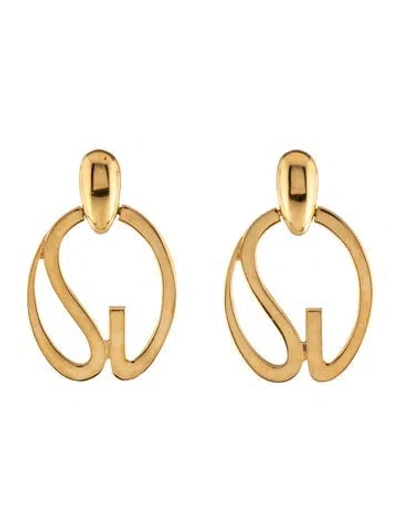 Pre-owned St John Vintage Logo Drop Earrings In Multicolor