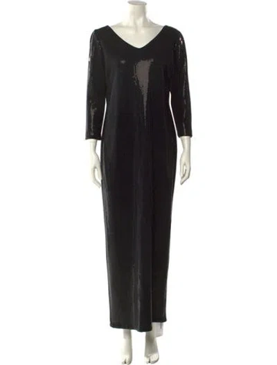 Pre-owned St John Vintage Long Dress In Black