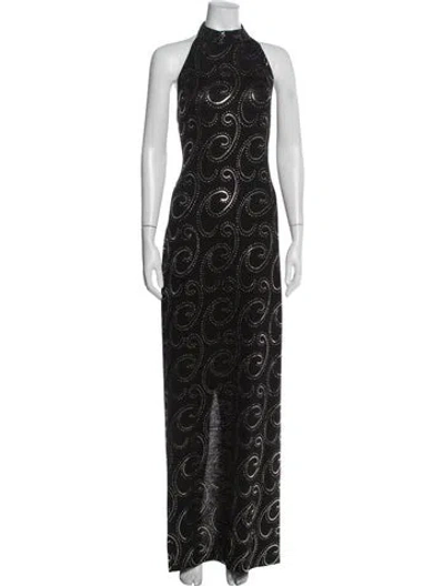 Pre-owned St John Vintage Long Dress In Black