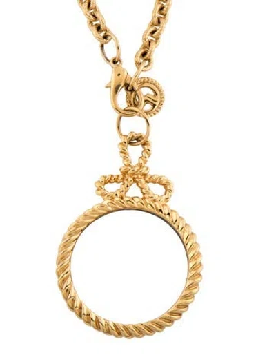 Pre-owned St John Vintage Magnifier Glass Pendant Necklace, 31" In Multicolor