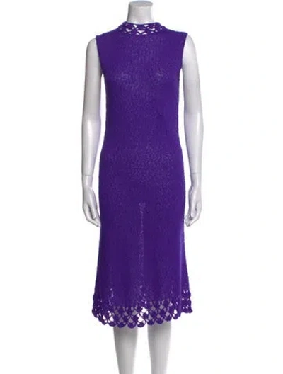 Pre-owned St John Vintage Midi Length Dress In Purple