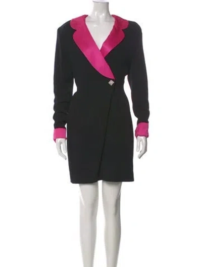 Pre-owned St John Vintage Mini Dress In Black