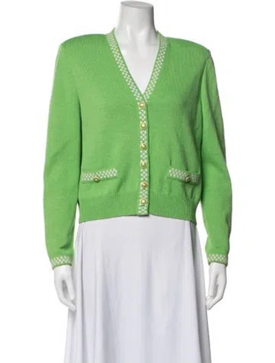 Pre-owned St John Vintage Patterned Jacket In Green