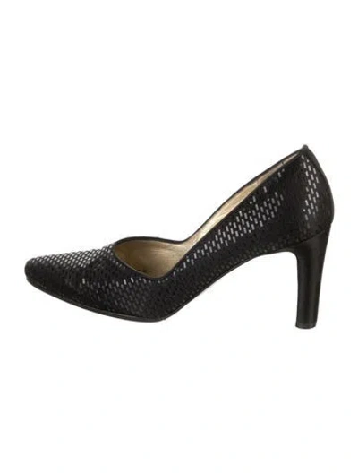 Pre-owned St John Vintage Patterned Pumps In Black