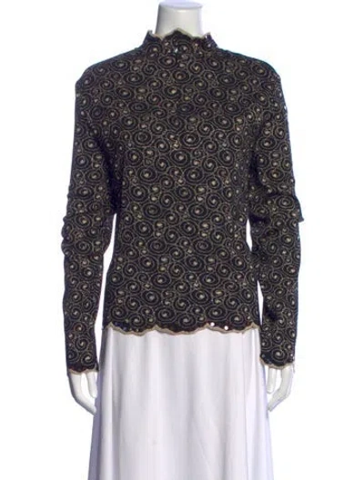 Pre-owned St John Vintage Patterned Sweater In Black