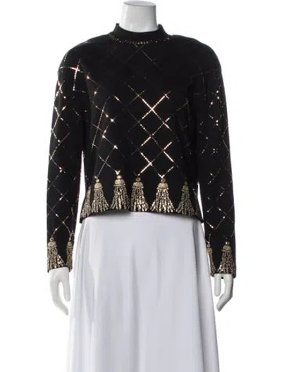 Pre-owned St John Vintage Patterned Top In Black