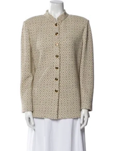 Pre-owned St John Vintage Printed Blazer In Neutral