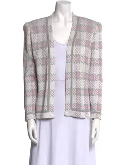 Pre-owned St John Vintage Printed Sweater In Pink