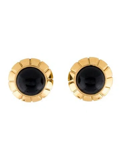 Pre-owned St John Vintage Resin Clip-on Earrings In Black