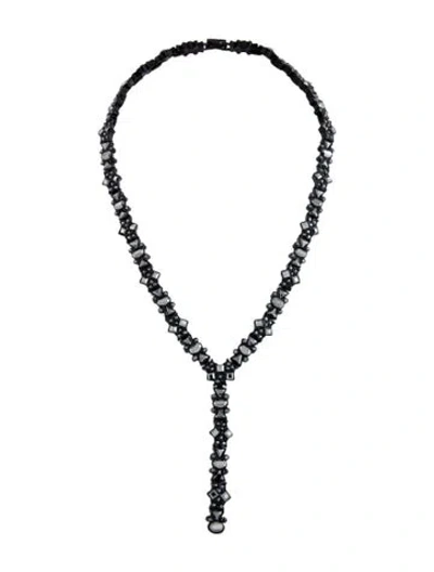 Pre-owned St John Vintage Rhinestone Lariat Necklace, 16.75" In Multicolor