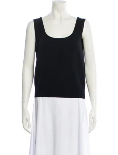 Pre-owned St John Vintage Scoop Neck Top In Blue