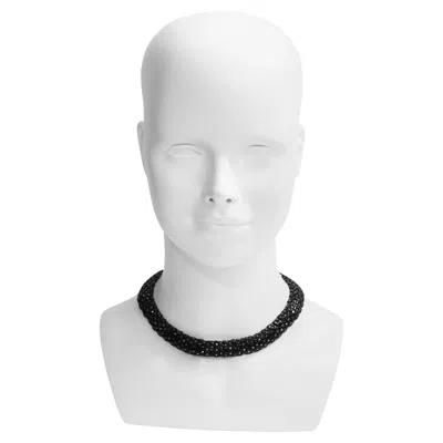 Pre-owned St John Vintage St. John Black Crystal Collar Necklace, 1990s, Chic Design