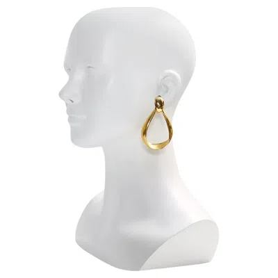 Pre-owned St John Vintage St. John Gold Tone Clip-on Hoop Earrings, Circa 1990s In Multi