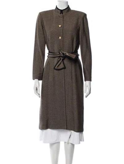 Pre-owned St John Vintage Tweed Pattern Coat W/ Tags In Black