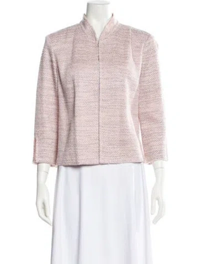 Pre-owned St John Vintage Tweed Pattern Jacket In Pink