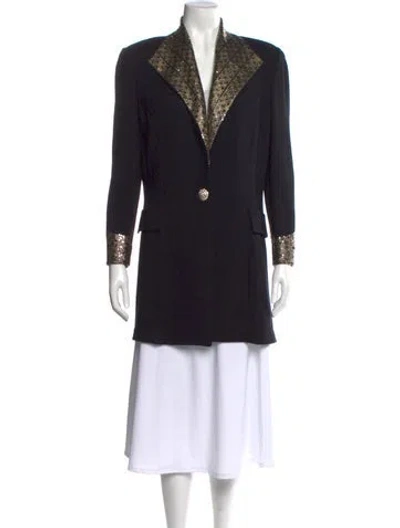 Pre-owned St John Vintage V-neck Sweater In Black