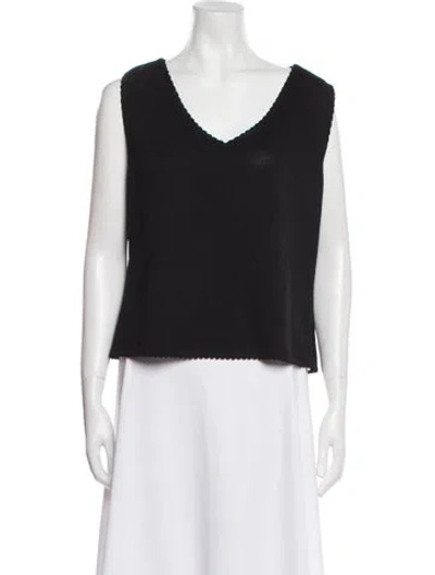 Pre-owned St John Vintage V-neck Sweater In Black