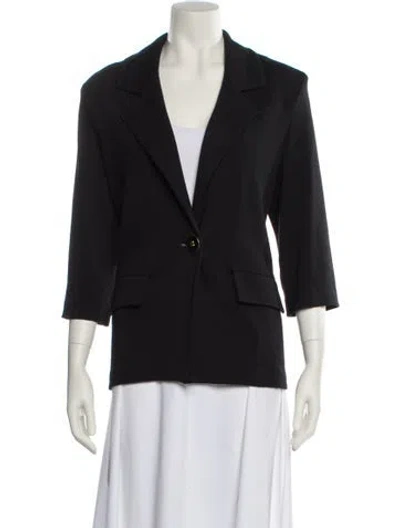 Pre-owned St John Vintage Wool Blazer In Black
