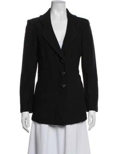 Pre-owned St John Vintage Wool Blazer In Black