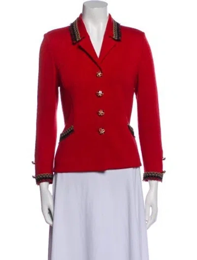 Pre-owned St John Vintage Wool Blazer In Red