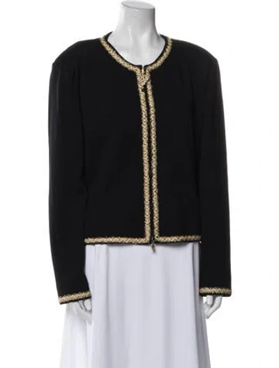 Pre-owned St John Vintage Wool Evening Jacket In Black