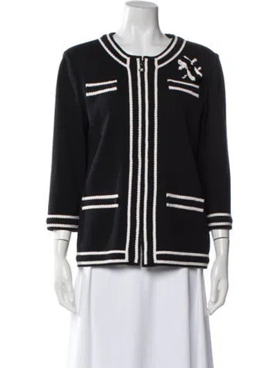 Pre-owned St John Vintage Wool Evening Jacket In Black