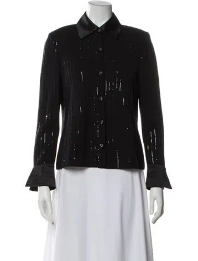 Pre-owned St John Vintage Wool Evening Jacket In Gray