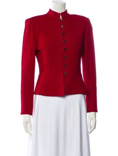 Pre-owned St John Vintage Wool Evening Jacket In Red