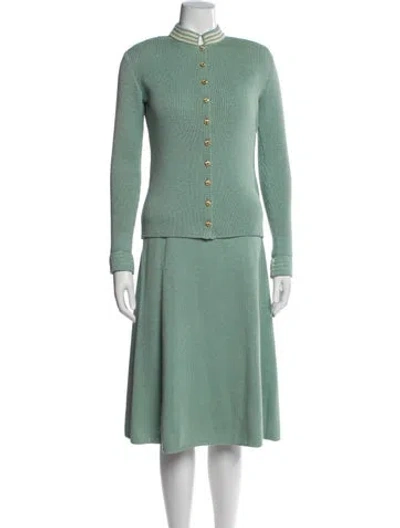 Pre-owned St John Vintage Wool Set In Green