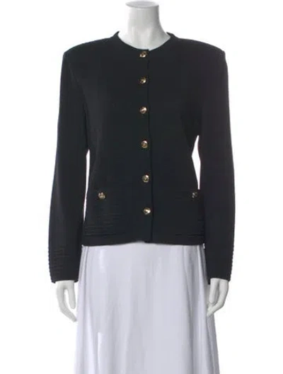 Pre-owned St John Vintage Wool Sweater In Black