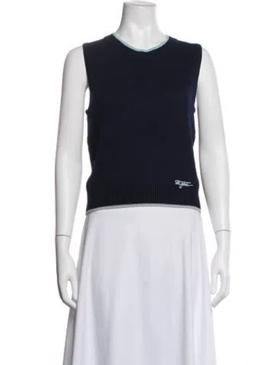 Pre-owned St John Vintage Wool Sweater In Blue