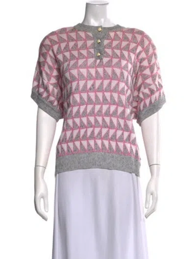 Pre-owned St John Vintage Wool Sweater In Pink
