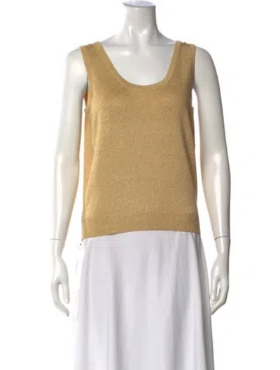 Pre-owned St John Vintage Wool Top In Gold/metallic