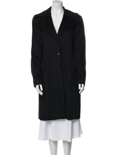 Pre-owned St John Virgin Wool Coat In Black
