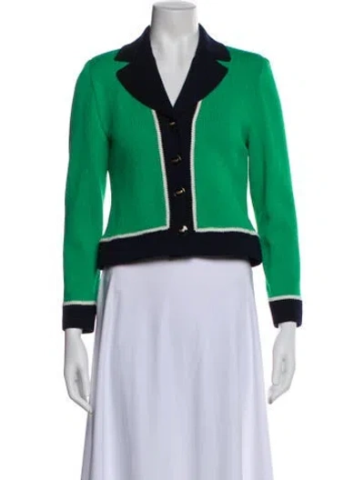 Pre-owned St John Virgin Wool Evening Jacket In Green